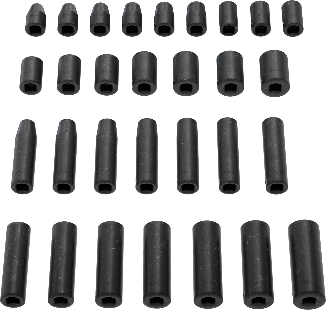 6-Nokta Darbeli Lokma Anahtar Seti, 1/2" Kare Tahrik, 30 Parça