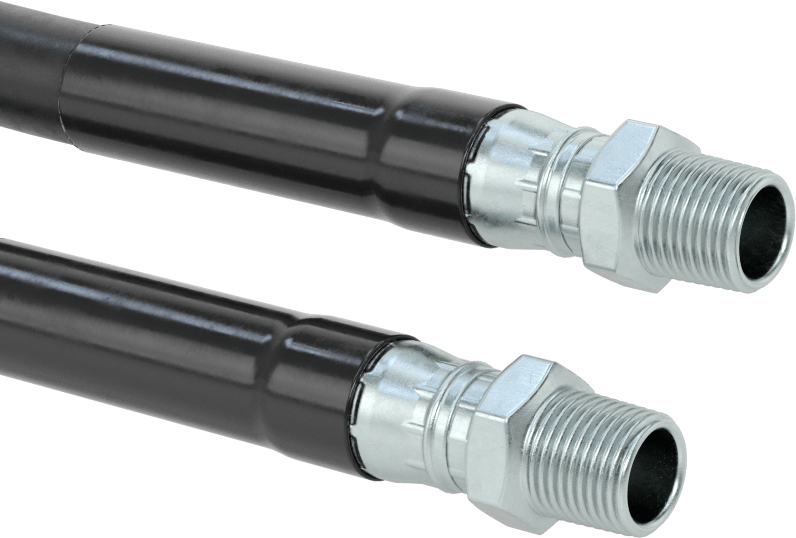 Aşırı Basınçlı Su Hortumu, Buna-N Kauçuk, 1/2 x 1/2 NPT Erkek Bağlantı Parçaları