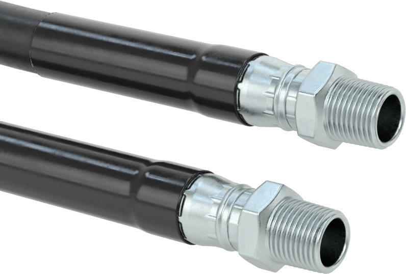 Aşırı Basınçlı Su Hortumu, Buhar ile Kullanım için, 1/2 x 1/2 NPT Bağlantı Parçaları