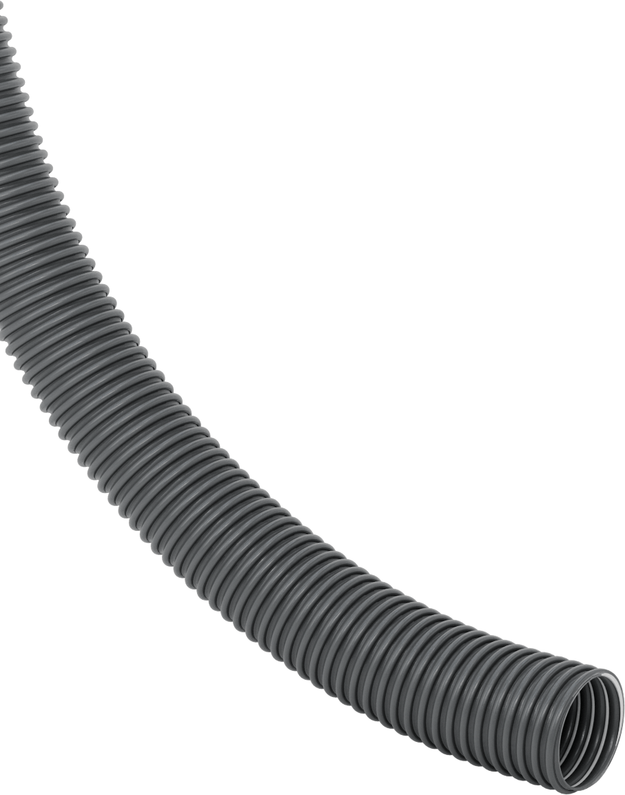 Toz için Blo-R-Vac Esnek Kanal Hortumu, Siyah Kauçuk, 1-1/2" ID, 1-3/4" OD