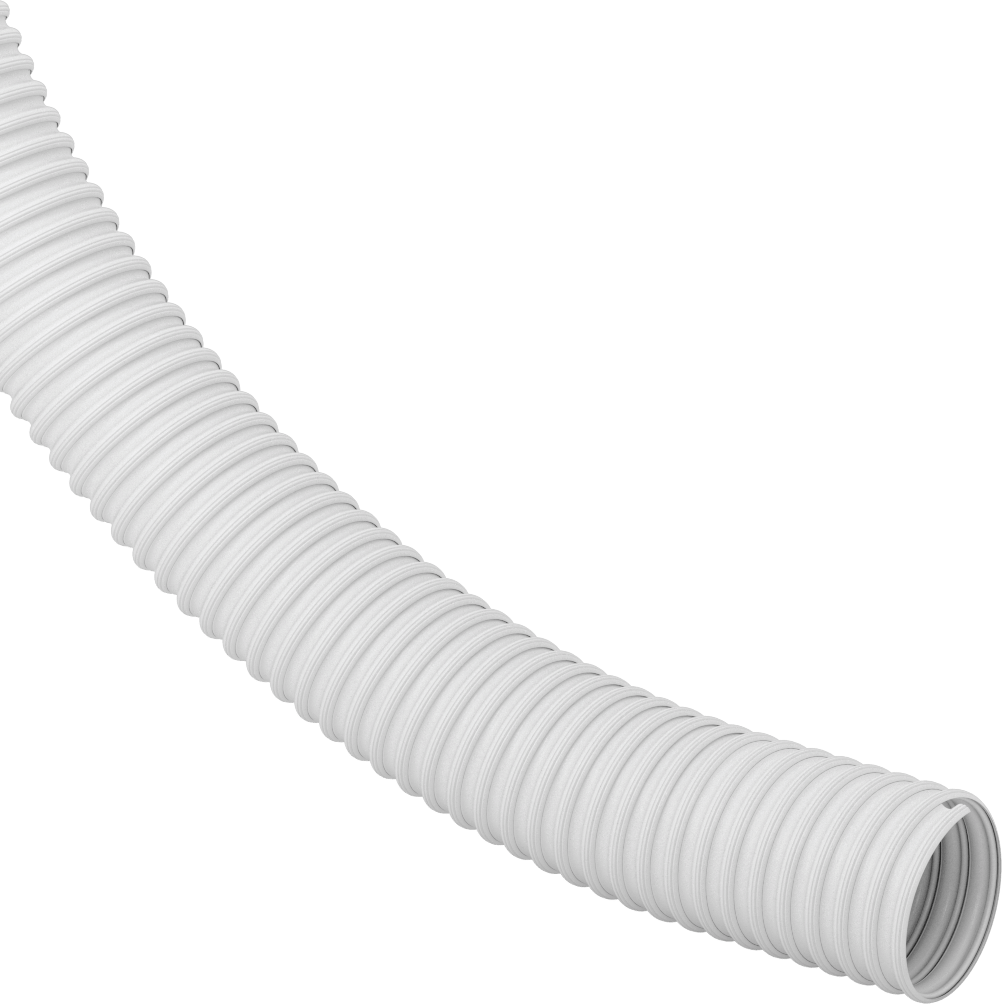 Toz için Blo-R-Vac Esnek Kanal Hortumu, Beyaz Kauçuk, 2-1/2" ID, 2-13/16" OD