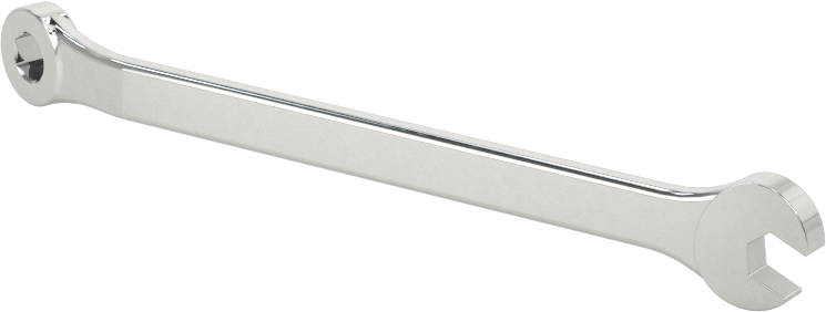 Parlatılmış Krom Kaplama Kombinasyon Anahtarı, Stubby, 6 Uçlu Açma, 3,5 mm boyut, 2-3/4" Uzunluk