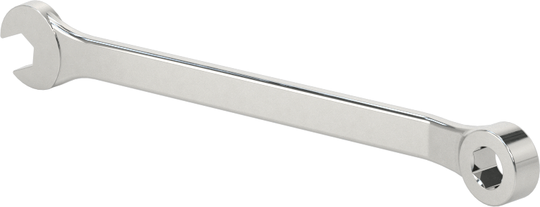Parlatılmış Krom Kaplama Kombinasyon Anahtarı, Stubby, 6 Uçlu Açma, 4,5 mm Boyut, 3-1/8" Uzunluk