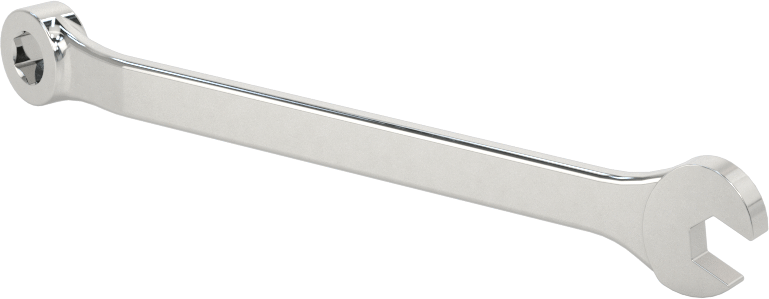 Parlatılmış Krom Kaplama Kombinasyon Anahtarı, Stubby, 6 Uçlu Açma, 4,5 mm Boyut, 3-1/8" Uzunluk
