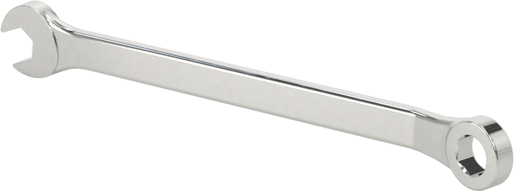 Parlatılmış Krom Kaplama Kombinasyon Anahtarı, Stubby, 6 Uçlu Açma, 4 mm Boyut, 2-3/4" Toplam Uzunluk