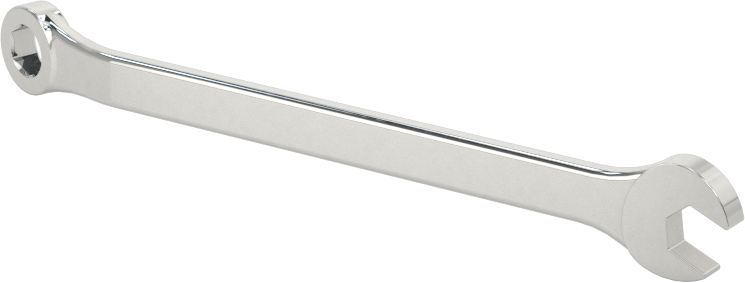 Parlatılmış Krom Kaplama Kombinasyon Anahtarı, Stubby, 6 Uçlu Açma, 4 mm Boyut, 2-3/4" Toplam Uzunluk