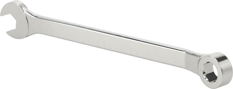 Parlatılmış Krom Kaplama Kombinasyon Anahtarı, Stubby, 6 Uçlu Açma, 5 mm Boyut, 3-1/8" Toplam Uzunluk