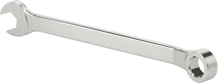 Parlatılmış Krom Kaplama Kombinasyon Anahtarı, Stubby, 6 Uçlu Açma, 5,5 mm Boyut, 3-1/8" Uzunluk