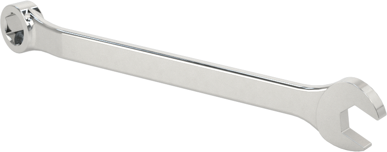 Parlatılmış Krom Kaplama Kombinasyon Anahtarı, Stubby, 6 Uçlu Açma, 5,5 mm Boyut, 3-1/8" Uzunluk
