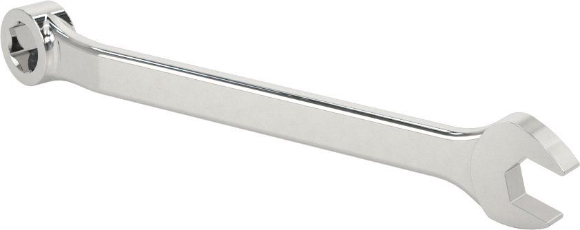 Parlatılmış Krom Kaplama Kombinasyon Anahtarı, Stubby, 6 Uçlu Açma, 8 mm Boyut, 4-1/2" Toplam Uzunluk
