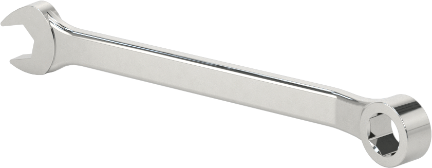 Parlatılmış Krom Kaplama Kombinasyon Anahtarı, Stubby, 6 Uçlu Açma, 8 mm Boyut, 4-1/2" Toplam Uzunluk