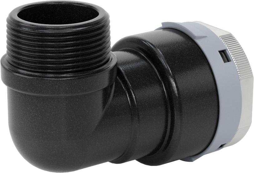 Basınçlı Hava için Hızlı Bağlantı Boru Bağlantı Parçası, Dirsek, 1-1/2" Dış Çaplı Boru için Dişi, 1-1/4 NPT Erkek, Gri