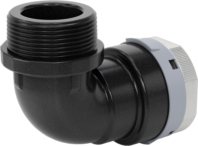 Basınçlı Hava için Hızlı Bağlantı Boru Bağlantı Parçası, Dirsek, 1-1/2" Dış Çaplı Boru için Dişi, 1-1/2 NPT Erkek, Gri