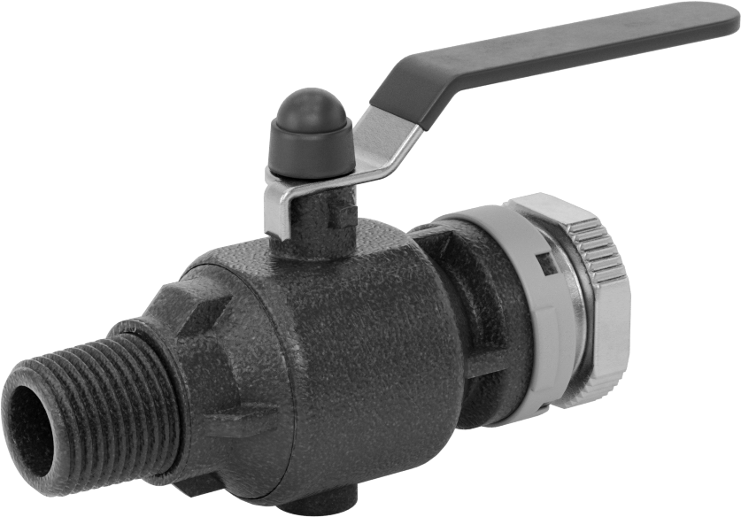 Basınçlı Hava için Hızlı Bağlantı Boru Bağlantı Parçası, Küresel Vana, 3/4" Boru Dış Çapı x 1/2 NPT Erkek için Dişi, Gri