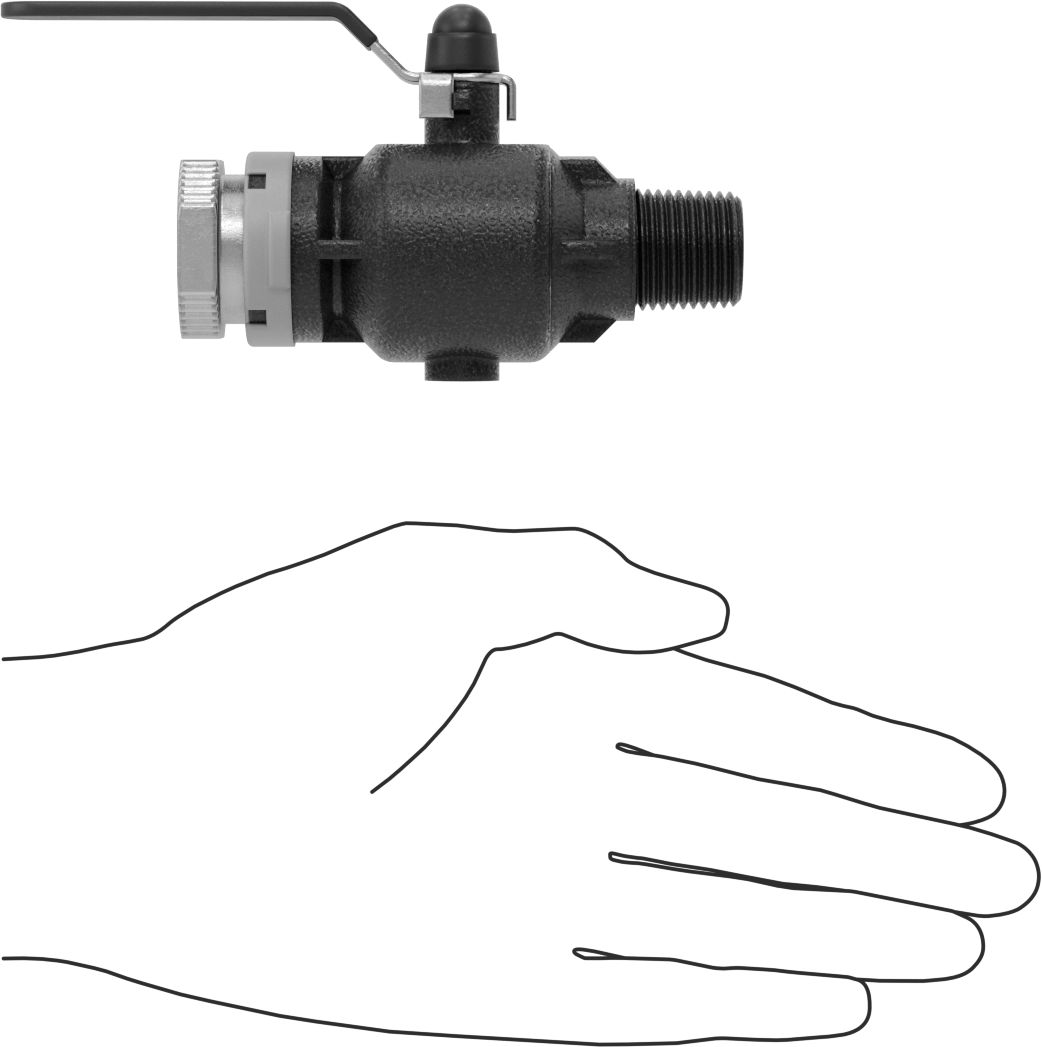 Basınçlı Hava için Hızlı Bağlantı Boru Bağlantı Parçası, Küresel Vana, 3/4" Boru Dış Çapı x 1/2 NPT Erkek için Dişi, Gri