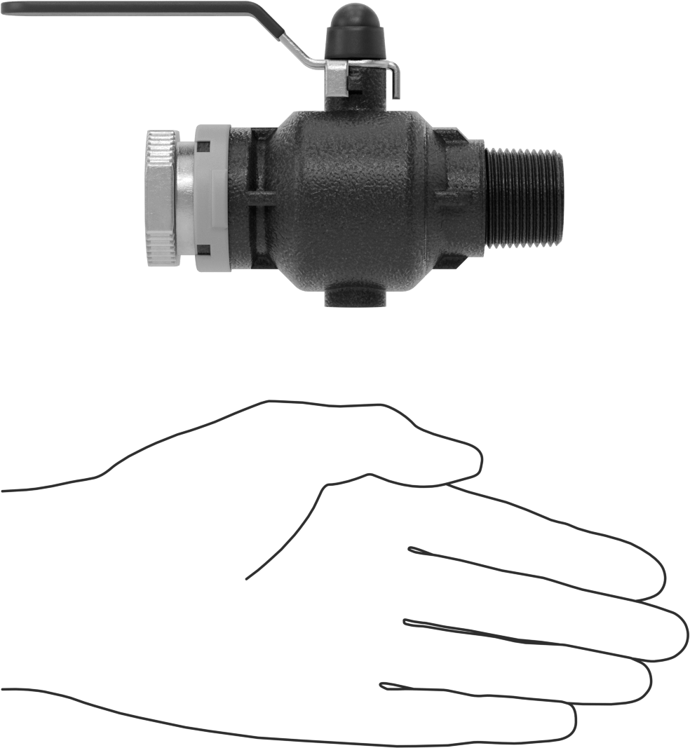Basınçlı Hava için Hızlı Bağlantı Boru Bağlantı Parçası, Küresel Vana, 1" Dış Çaplı Boru x 3/4 NPT Erkek için Dişi, Gri