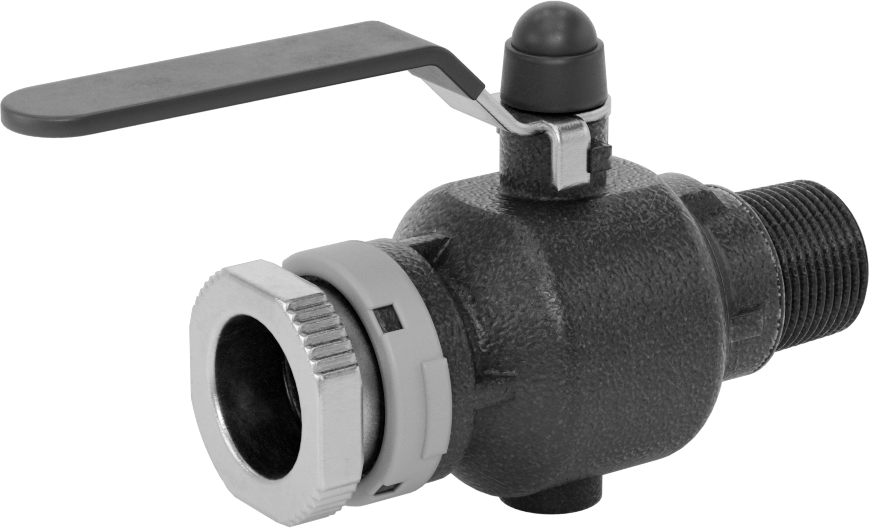 Basınçlı Hava için Hızlı Bağlantı Boru Bağlantı Parçası, Küresel Vana, 1" Dış Çaplı Boru x 3/4 NPT Erkek için Dişi, Gri