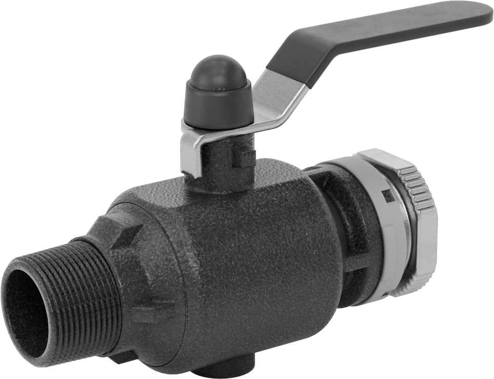 Basınçlı Hava için Hızlı Bağlantı Boru Bağlantı Parçası, 1-1/2" Boru Dış Çapı x 1-1/4 NPT Erkek Bilyalı Vana, Gri