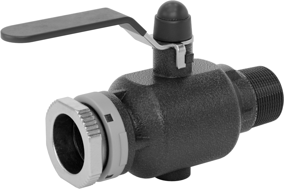 Basınçlı Hava için Hızlı Bağlantı Boru Bağlantı Parçası, 1-1/2" Boru Dış Çapı x 1-1/4 NPT Erkek Bilyalı Vana, Gri