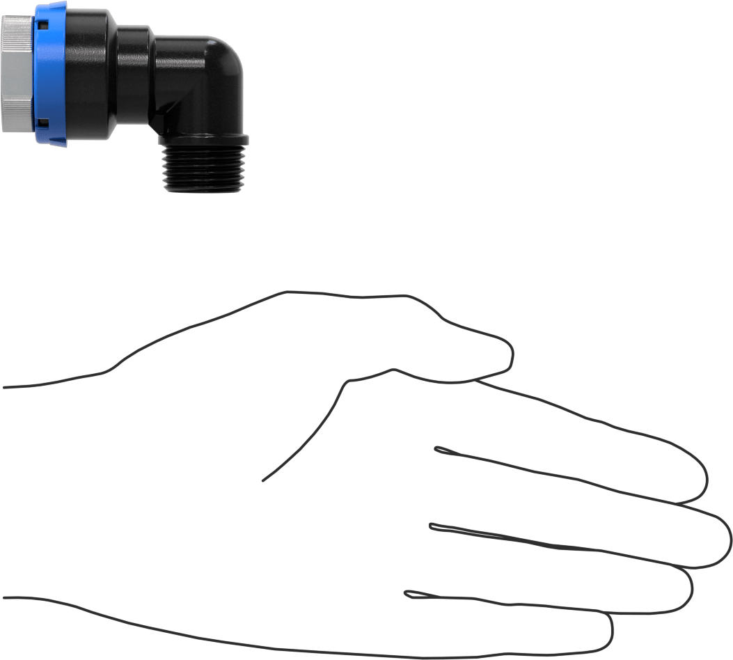 Basınçlı Hava için Hızlı Bağlantı Boru Bağlantı Parçası, Dirsek adaptörü, Dişli, 3/4" Boru Dış Çapı, 1/2 NPT Erkek, Mavi