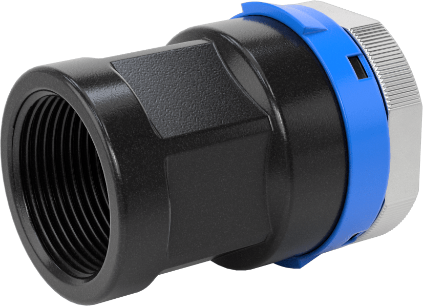 Basınçlı Hava için Hızlı Bağlantı Boru Bağlantı Parçası, Adaptör, 1,5" Boru Dış Çapı x 1-1/4 NPT Dişi için Dişi, Mavi