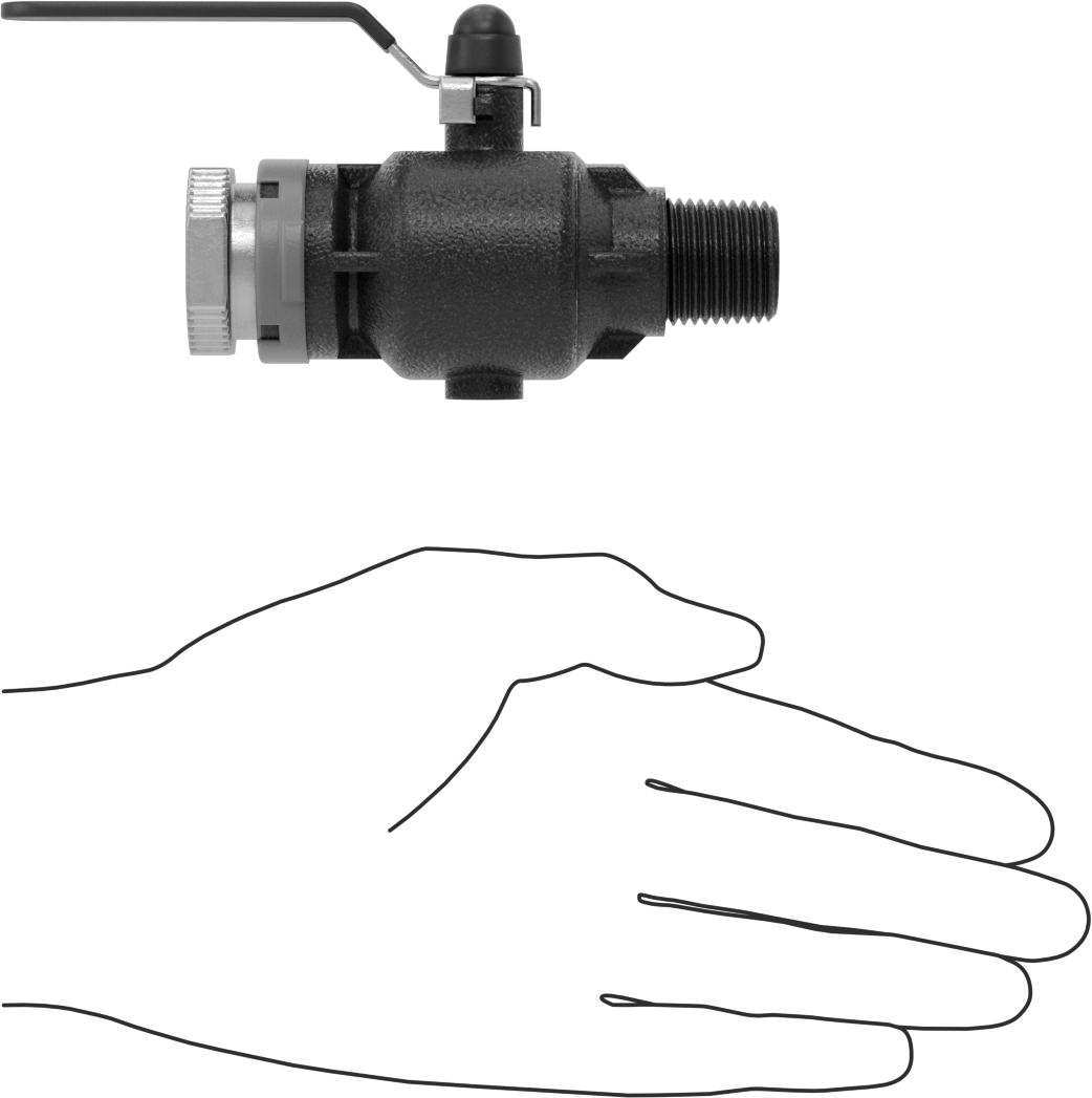 Basınçlı Hava için Hızlı Bağlantı Boru Bağlantı Parçası, Küresel Vana, 3/4" Boru Dış Çapı x 1/2 NPT Erkek için Dişi, Mavi