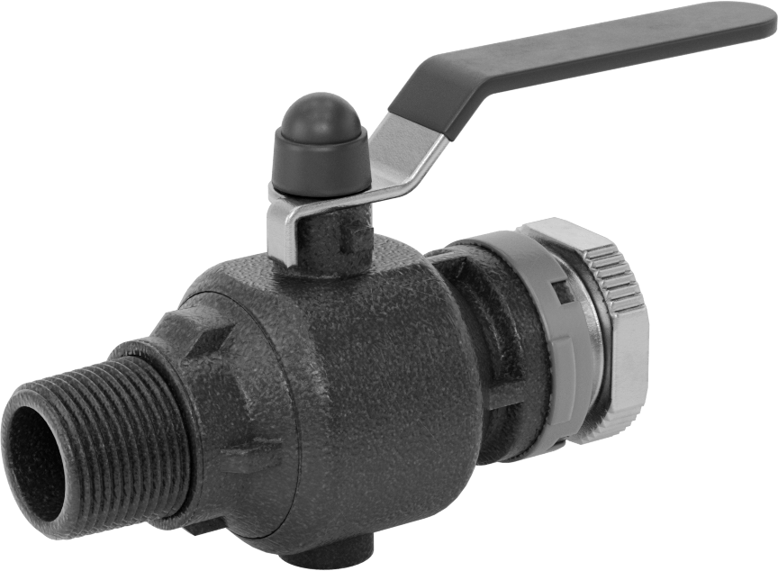 Basınçlı Hava için Hızlı Bağlantı Boru Bağlantı Parçası, Küresel Vana, 1" Dış Çaplı Boru x 3/4 NPT Erkek için Dişi, Mavi