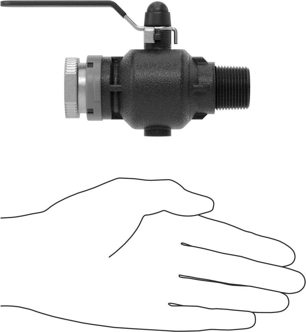 Basınçlı Hava için Hızlı Bağlantı Boru Bağlantı Parçası, Küresel Vana, 1" Dış Çaplı Boru x 3/4 NPT Erkek için Dişi, Mavi
