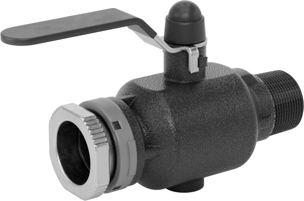 Basınçlı Hava için Hızlı Bağlantı Boru Bağlantı Parçası, Küresel Vana, Dişli, 1-1/2" Boru Dış Çapı x 1-1/4 NPT Erkek, Mavi