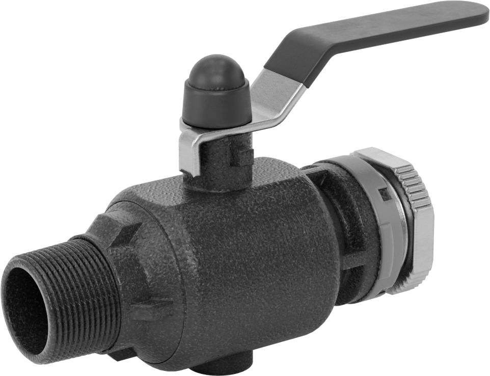 Basınçlı Hava için Hızlı Bağlantı Boru Bağlantı Parçası, Küresel Vana, Dişli, 1-1/2" Boru Dış Çapı x 1-1/4 NPT Erkek, Mavi