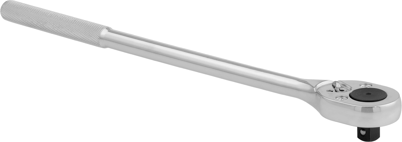 Cırcır Anahtarı, 1/2" Kare Tahrik, 16" Toplam Uzunluk, Krom Kaplama