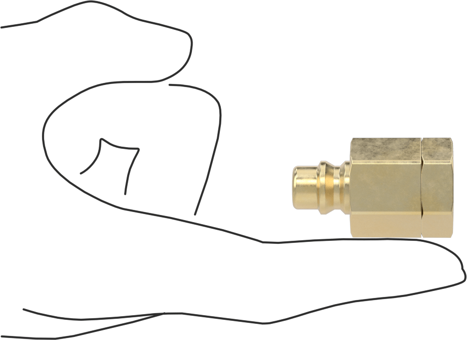 Pirinç Snap-Tite H Şeklinde Hortum Bağlantısı, 1/4 Boyut, Plug, 1/8 NPTF Dişi Uç