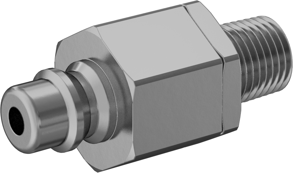 Pirinç Snap-Tite H Şeklinde Hortum Bağlantısı, 1/4 Boyut, Plug, 1/4 NPT Erkek Uç