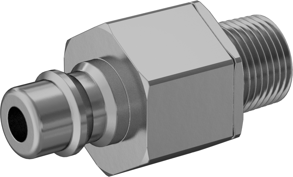 Pirinç Snap-Tite H Şeklinde Hortum Bağlantısı, Boyut 3/8, Plug, 3/8 NPT Erkek Uç