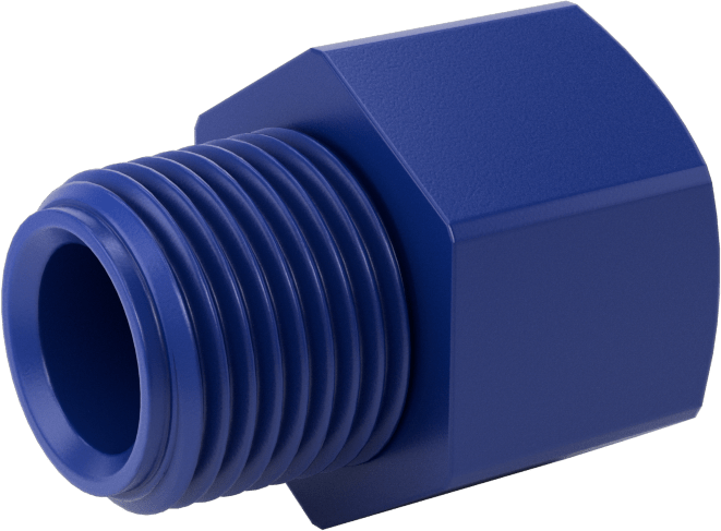 Gıda ve İçecek için Plastik Boru Bağlantı Parçası, Düz Adaptör, 3/8 NPT Dişi x 3/8 NPT Erkek