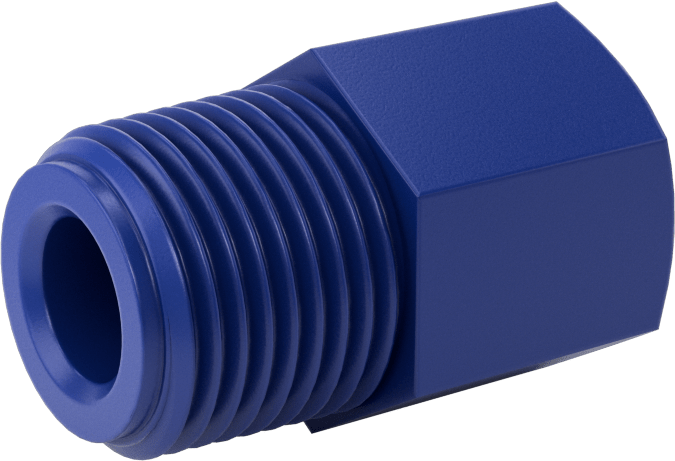 Gıda ve İçecek için Plastik Boru Bağlantı Parçası, Redüksiyon Adaptörü, 1/4 NPT Dişi x 3/8 NPT Erkek