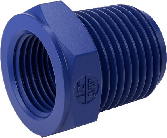 Gıda ve İçecek için Plastik Boru Bağlantı Parçası, Redüksiyon Adaptörü, 3/8 NPT Dişi x 1/2 NPT Erkek