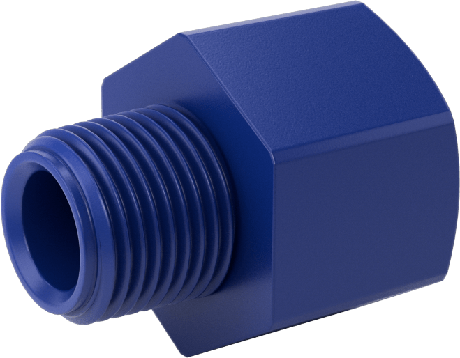 Gıda ve İçecek için Plastik Boru Bağlantı Parçası, Redüksiyon Adaptörü, 1/2 NPT Dişi x 3/8 NPT Erkek