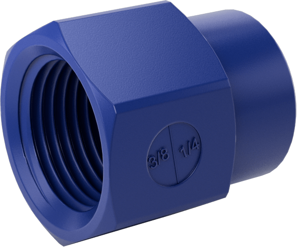 Gıda ve İçecek için Plastik Boru Bağlantı Parçası, Düz Redüktör, 3/8 NPT Dişi x 1/4 NPT Dişi