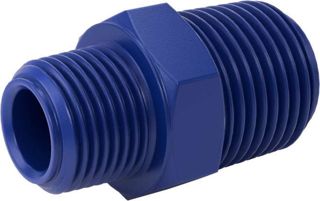 Gıda ve İçecek için Plastik Boru Bağlantı Parçası, Düz Redüktör, 1/2 NPT Dişi x 3/8 NPT Erkek