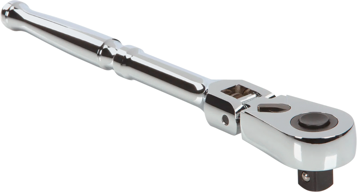 Esnek Başlı Cırcır Anahtarı, Hızlı Açma, 1/2" Kare Tahrik, 9-5/8" Toplam Uzunluk