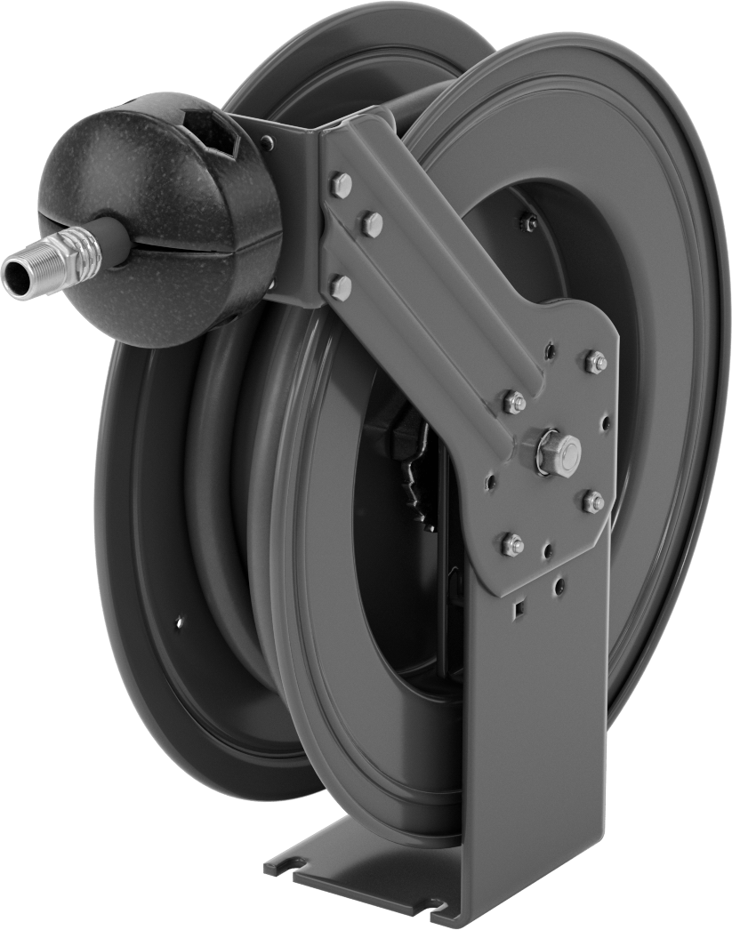Otomatik Sarımlı Hortum Makarası, 6“ x 6” Tabanlı, Pirinç 3/4 x 3/4 NPT, 25 Fit Uzunlukta Hortum