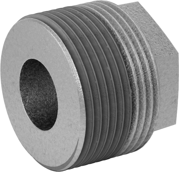 Galvanizli Demir Burçlu Düz Redüksiyon Adaptörü, Sızdırmazlık Maddeli, Düşük Basınç, 1-1/4 Erkek x 1/2 Dişi NPT