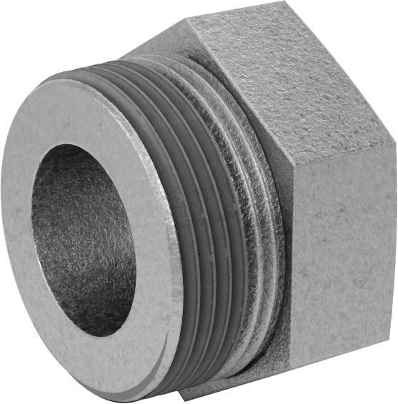 Galvanizli Demir Burçlu Düz Redüksiyon Adaptörü, Sızdırmazlık Maddeli, Düşük Basınç, 1-1/4 Erkek x 3/4 Dişi NPT