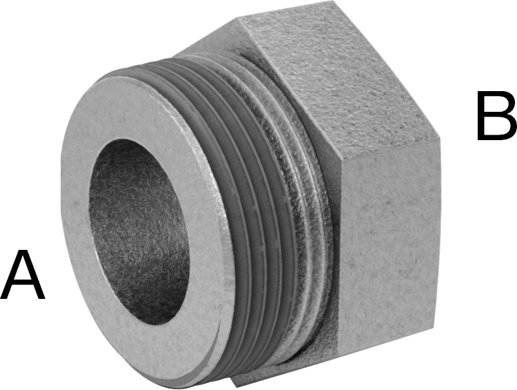 Galvanizli Demir Burçlu Düz Redüksiyon Adaptörü, Sızdırmazlık Maddeli, Düşük Basınç, 1-1/4 Erkek x 3/4 Dişi NPT