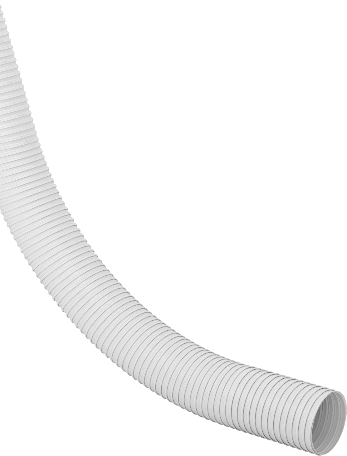 Toz için Blo-R-Vac Esnek Kanal Hortumu, Beyaz TPR Kauçuk, 90mm ID, 96mm OD