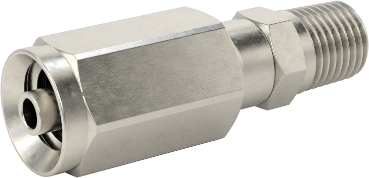 316 Paslanmaz Çelik Vidalı Hidrolik Sıvı Hortum Bağlantısı, Parker 30 Serisi, 1/4" Hortum İç Çapı, 1/4 NPTF Erkek Uç