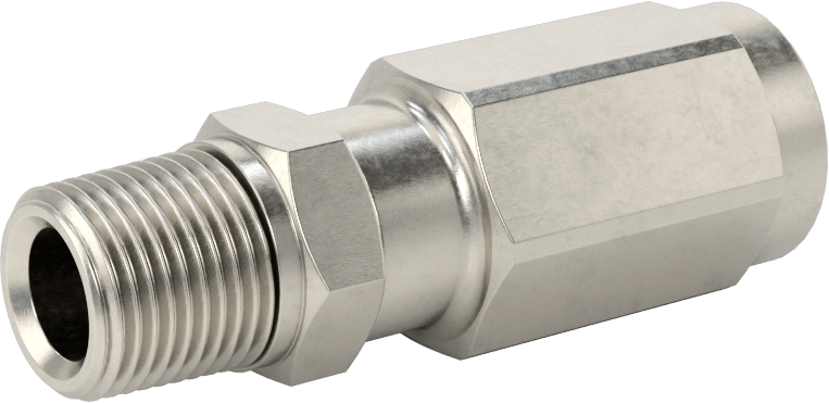 316 Paslanmaz Çelik Vidalı Hidrolik Sıvı Hortum Bağlantısı, Parker 30 Serisi, 3/8" Hortum İç Çapı, 3/8 NPTF Erkek Uç