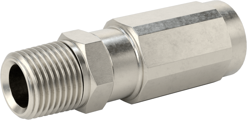 316 Paslanmaz Çelik Vidalı Hidrolik Sıvı Hortum Bağlantısı, Parker 30 Serisi, 1/2" Hortum İç Çapı, 1/2 NPTF Erkek Uç