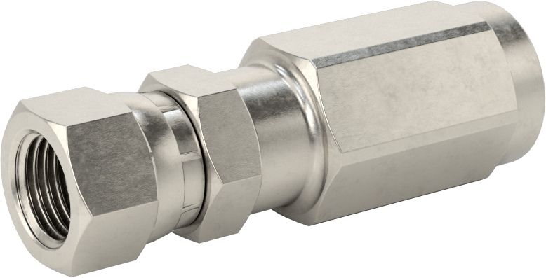 316 Paslanmaz Çelik Vidalı Hidrolik Sıvı Hortum Bağlantısı, Parker 30, 3/8“ Hortum İç Çapı x 9/16”-18 Dişi 37 Derece Flare